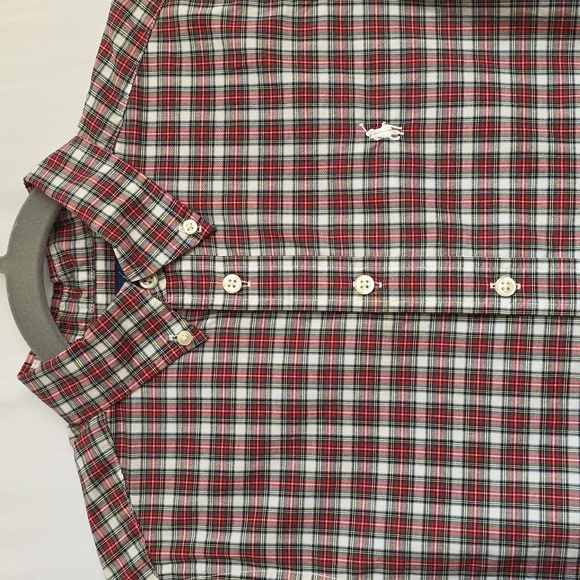 Ralph Lauren Boys Red/Green Plaid Button Down Cotton Shirt. Size Medium (10-12) - Picture 4 of 9